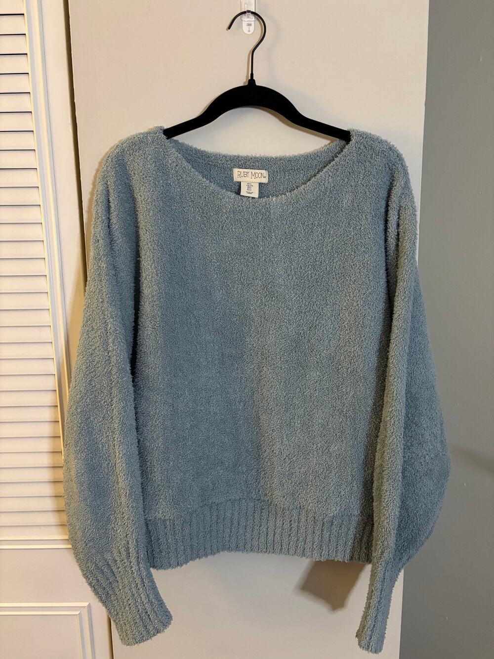 Ruby Moon Dusty Blue Soft Fuzzy Sweater — Size L